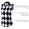 G Gradual Women’s Golf Shirts Lightweight 1/4 Zip Collared Tank Top(Grey Argyle)