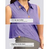 G Gradual Women’s Golf Shirts Lightweight 1/4 Zip Collared Tank Top(Heather Dark Purple)