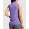 G Gradual Women’s Golf Shirts Lightweight 1/4 Zip Collared Tank Top(Heather Dark Purple)