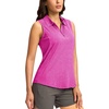 G Gradual Women’s Golf Shirts Lightweight 1/4 Zip Collared Tank Top(Heather Rose)