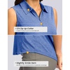 G Gradual Women’s Golf Shirts Lightweight 1/4 Zip Collared Tank Top(Heather Royal Blue)