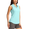 G Gradual Women’s Golf Shirts Lightweight 1/4 Zip Collared Tank Top(Heather Sky Blue)