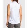 G Gradual Women’s Golf Shirts Lightweight 1/4 Zip Collared Tank Top(Heather White)