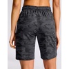 G Gradual Women’s Hiking Shorts 2 Zipper Pockets 9″ Shorts(Black Camo)