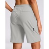 G Gradual Women’s Hiking Shorts 2 Zipper Pockets 9″ Shorts(Bright Grey)