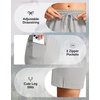G Gradual Women’s Hiking Shorts 2 Zipper Pockets 9″ Shorts(Bright Grey)