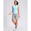 G Gradual Women’s Hiking Shorts 2 Zipper Pockets 9″ Shorts(Bright Grey)