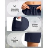 G Gradual Women’s Hiking Shorts 2 Zipper Pockets 9″ Shorts(Dark Navy)