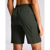 G Gradual Women’s Hiking Shorts 2 Zipper Pockets 9″ Shorts(Dark Olive)