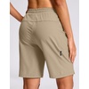 G Gradual Women’s Hiking Shorts 2 Zipper Pockets 9″ Shorts(Light Khaki Green)