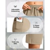 G Gradual Women’s Hiking Shorts 2 Zipper Pockets 9″ Shorts(Light Khaki Green)