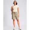G Gradual Women’s Hiking Shorts 2 Zipper Pockets 9″ Shorts(Light Khaki Green)