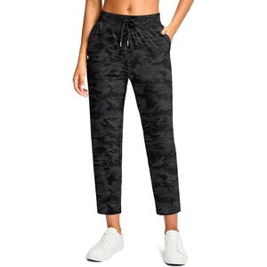 G Gradual Petite Pants for Women 24″/26″ Ankle Pants with 2 Pockets(Black Camo)