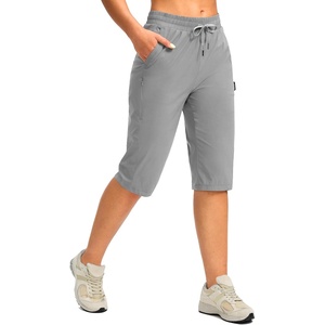 G Gradual Women’s 15” Long Shorts Below The Knee Hiking Capris(Light Grey)