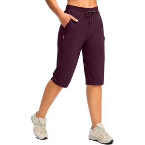 G Gradual Women’s 15” Long Shorts Below The Knee Hiking Capris(Wine)