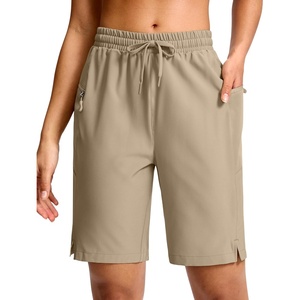 G Gradual Women’s Hiking Shorts 2 Zipper Pockets 9″ Shorts(Light Khaki Green)