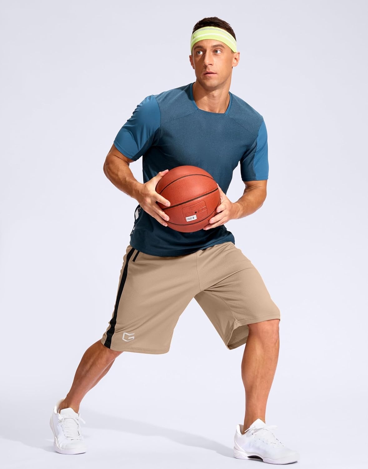 image:imageG Gradual Mens 11 Long Basketball Gym Shorts with Zipper PocketsKhaki