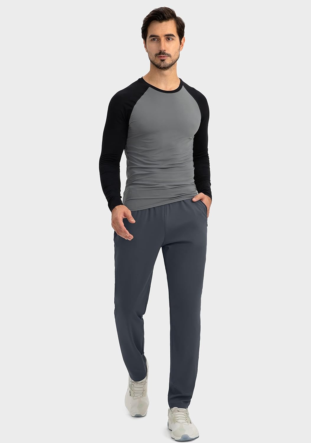 image:imageG Gradual Mens Sweatpants with 3 Zipper Pockets Tapered Joggers for MenGrey