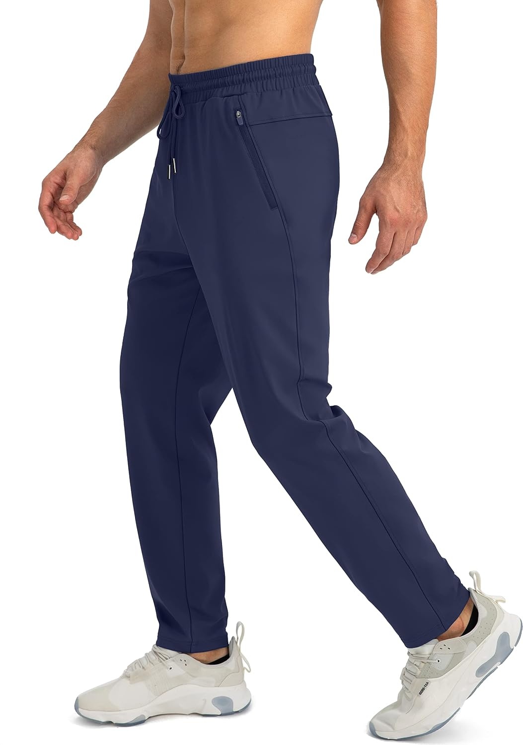 image:imageG Gradual Mens Sweatpants with 3 Zipper Pockets Tapered Joggers for MenNavy