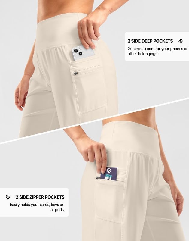 image:imageG Gradual Womens 9 Bermuda Long Shorts with Zipper PocketsBeige