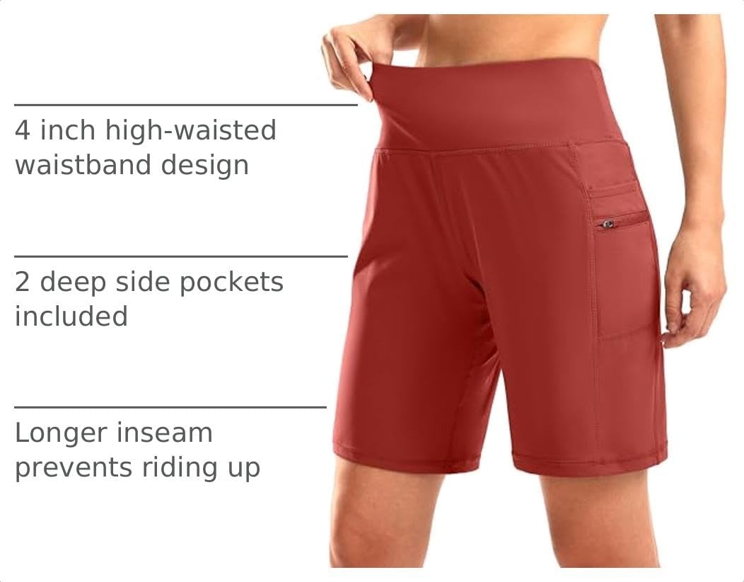 image:imageG Gradual Womens 9 Bermuda Long Shorts with Zipper PocketsSavannah Red