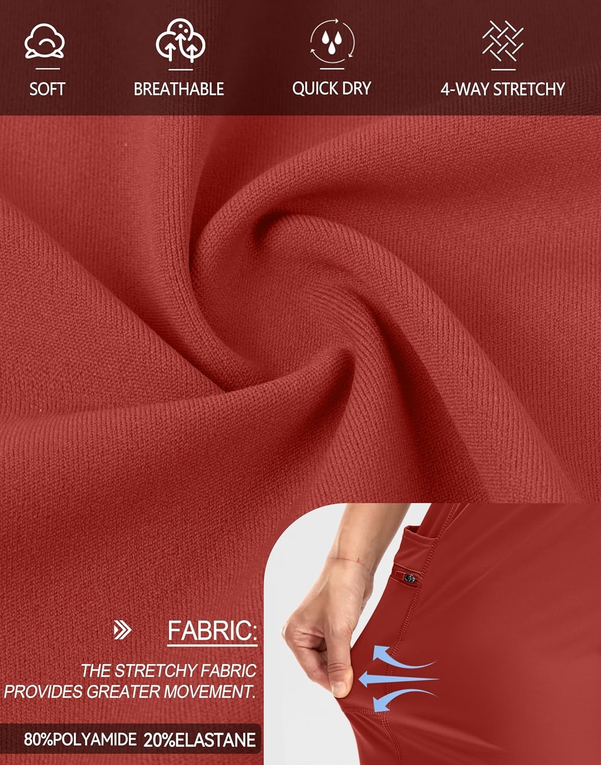 image:imageG Gradual Womens 9 Bermuda Long Shorts with Zipper PocketsSavannah Red