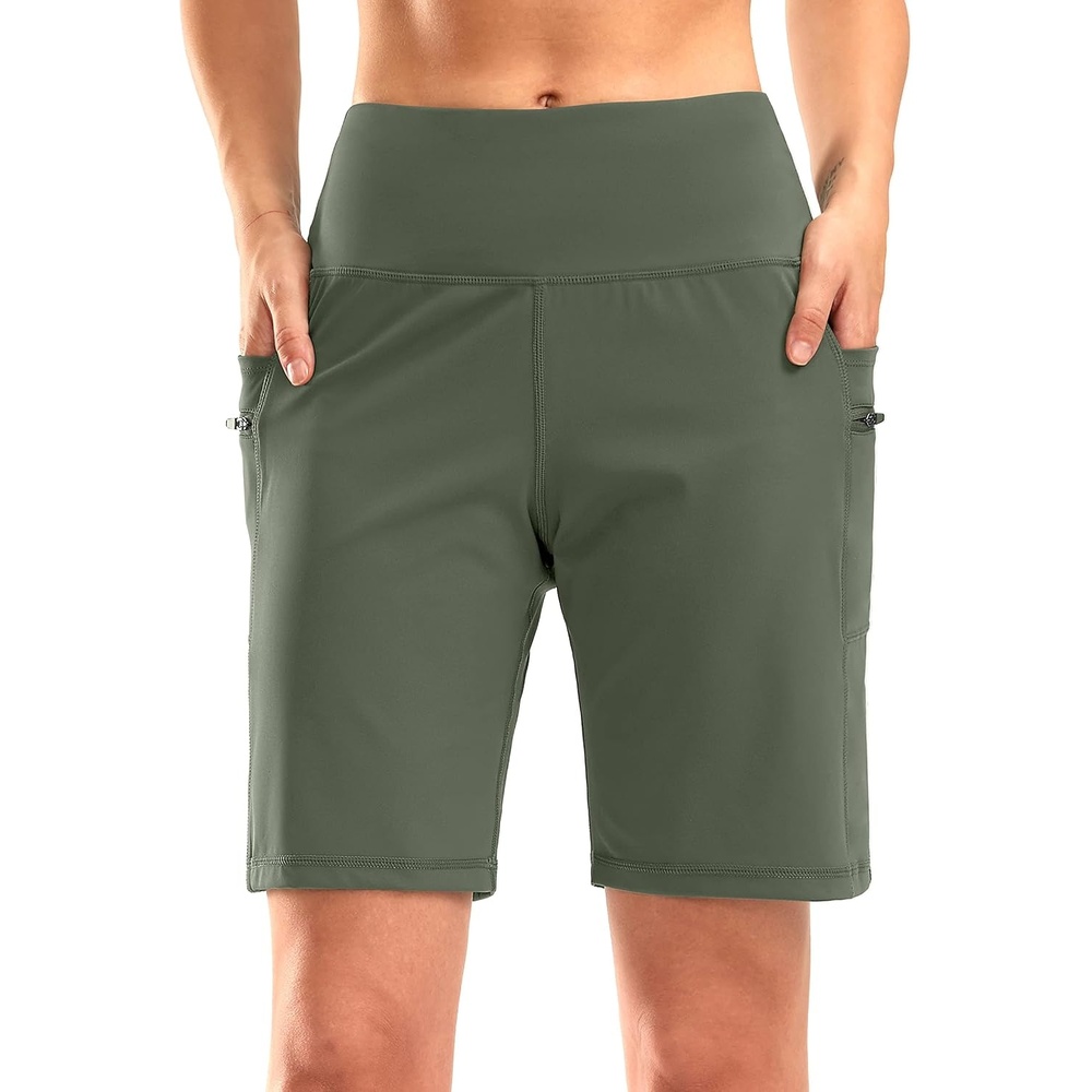 image:imageG Gradual Womens 9 Bermuda Long Shorts with Zipper PocketsGrey Sage