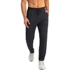 G Gradual Men’s Sweatpants with 3 Zipper Pockets Tapered Joggers for Men(Black)