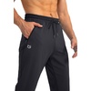 G Gradual Men’s Sweatpants with 3 Zipper Pockets Tapered Joggers for Men(Black)