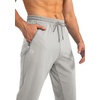 G Gradual Men’s Sweatpants with 3 Zipper Pockets Tapered Joggers for Men(Bright Grey)