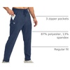 G Gradual Men’s Sweatpants with 3 Zipper Pockets Tapered Joggers for Men(C Heathered Academy Blue)