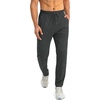 G Gradual Men’s Sweatpants with 3 Zipper Pockets Tapered Joggers for Men(C Heathered Black)