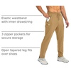 G Gradual Men’s Sweatpants with 3 Zipper Pockets Tapered Joggers for Men(Dark Khaki)