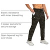 G Gradual Men’s Sweatpants with 3 Zipper Pockets Tapered Joggers for Men(Green Camo)