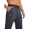 G Gradual Men’s Sweatpants with 3 Zipper Pockets Tapered Joggers for Men(Grey)