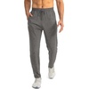 G Gradual Men’s Sweatpants with 3 Zipper Pockets Tapered Joggers for Men(Heathered Brown Light)