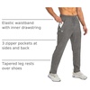 G Gradual Men’s Sweatpants with 3 Zipper Pockets Tapered Joggers for Men(Heathered Brown Light)