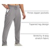 G Gradual Men’s Sweatpants with 3 Zipper Pockets Tapered Joggers for Men(Light Grey)
