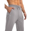 G Gradual Men’s Sweatpants with 3 Zipper Pockets Tapered Joggers for Men(Light Grey)