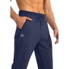 G Gradual Men’s Sweatpants with 3 Zipper Pockets Tapered Joggers for Men(Navy)