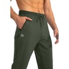 G Gradual Men’s Sweatpants with 3 Zipper Pockets Tapered Joggers for Men(Olive Green)