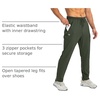 G Gradual Men’s Sweatpants with 3 Zipper Pockets Tapered Joggers for Men(Olive Green)
