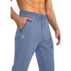 G Gradual Men’s Sweatpants with 3 Zipper Pockets Tapered Joggers for Men(Slate Blue)