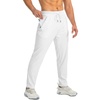 G Gradual Men’s Sweatpants with 3 Zipper Pockets Tapered Joggers for Men(White)
