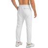 G Gradual Men’s Sweatpants with 3 Zipper Pockets Tapered Joggers for Men(White)