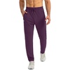 G Gradual Men’s Sweatpants with 3 Zipper Pockets Tapered Joggers for Men(Wine Red)