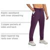 G Gradual Men’s Sweatpants with 3 Zipper Pockets Tapered Joggers for Men(Wine Red)