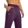 G Gradual Men’s Sweatpants with 3 Zipper Pockets Tapered Joggers for Men(Wine Red)