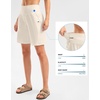 G Gradual Women’s 9″ Bermuda Long Shorts with Zipper Pockets(Beige)