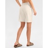 G Gradual Women’s 9″ Bermuda Long Shorts with Zipper Pockets(Beige)
